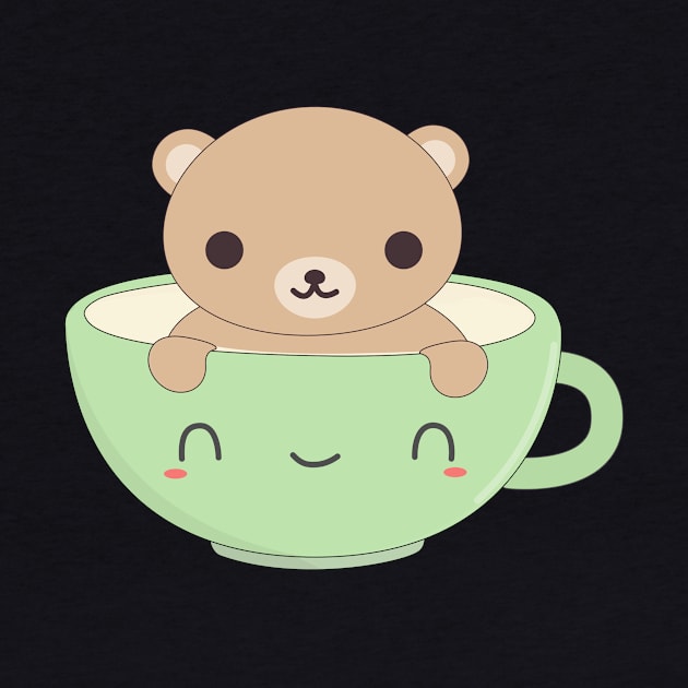 Cute Coffee Brown Bear T-Shirt by happinessinatee